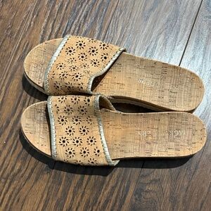 Jack Rogers Cork Floral Cut-Out Sandals